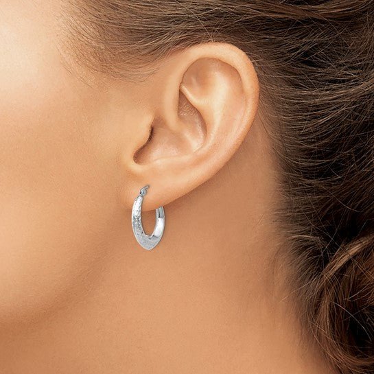 14K Gold Diamond - Cut Hoop Earrings - Hoop Earrings - Design Jewellers Edmonton