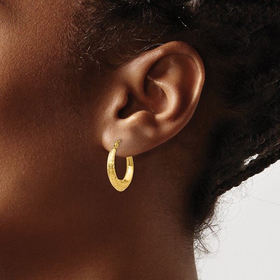 14K Gold Diamond - Cut Hoop Earrings - Hoop Earrings - Design Jewellers Edmonton