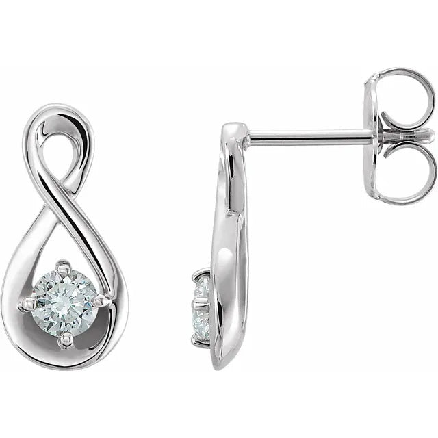 14K Gold Diamond Infinity Stud Earrings