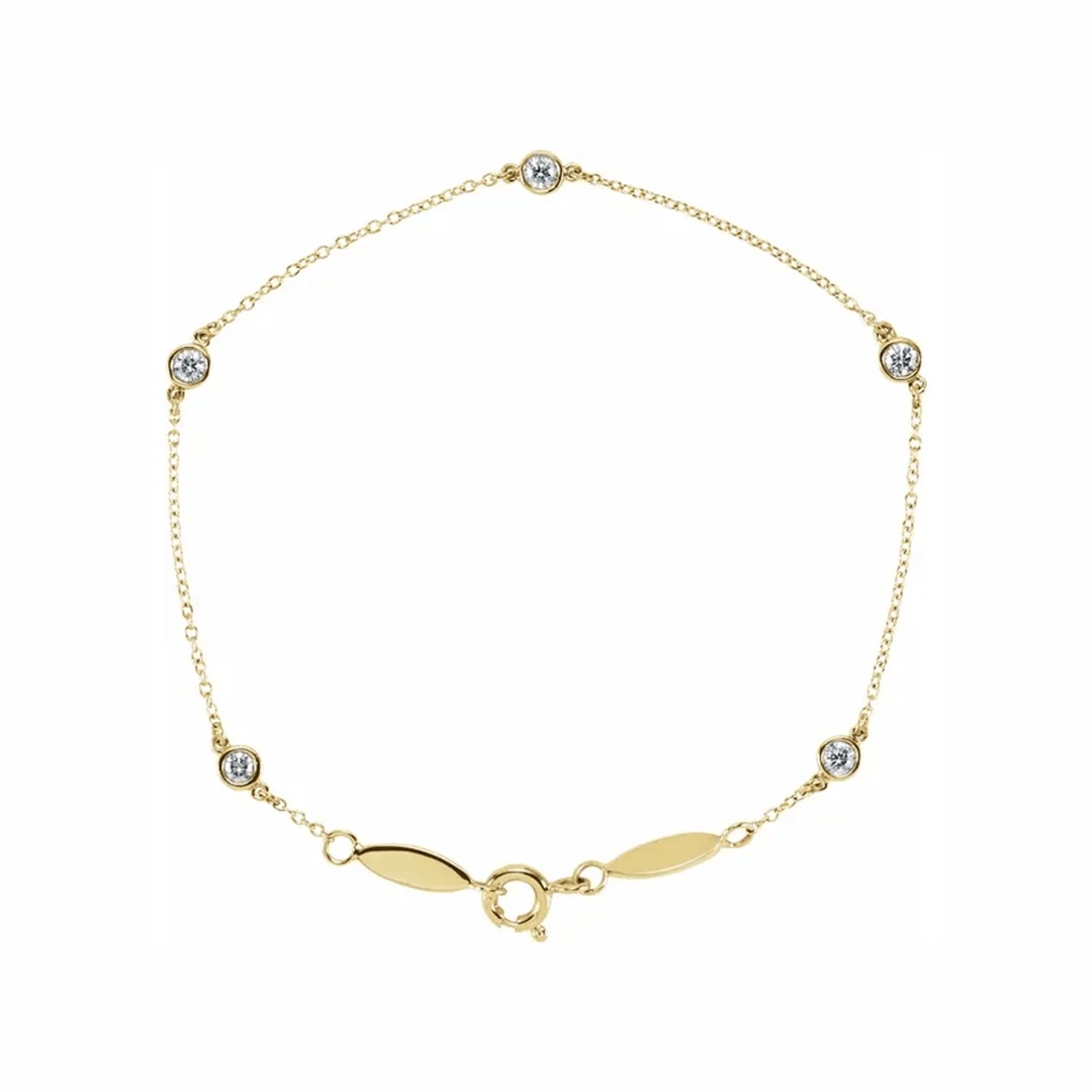 14K Gold Diamond Station Bracelet - Diamond Bracelet - Design Jewellers Edmonton