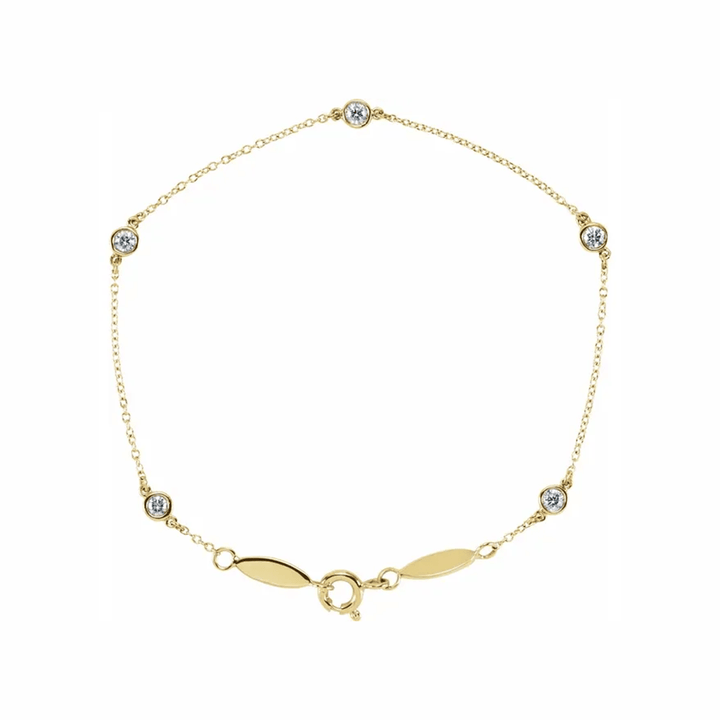 14K Gold Diamond Station Bracelet - Diamond Bracelet - Design Jewellers Edmonton