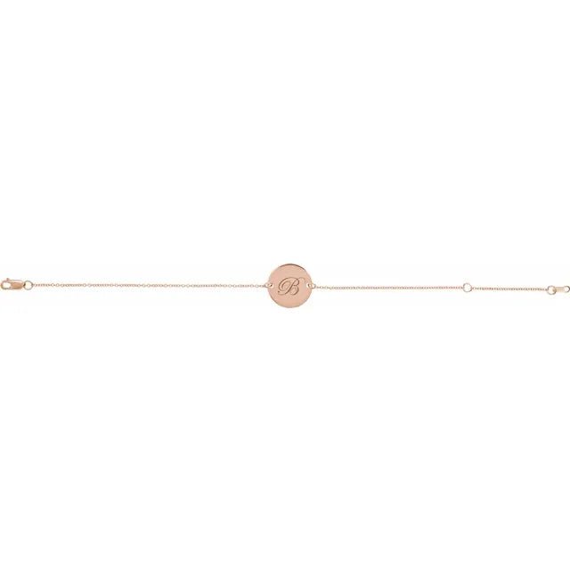 14K Gold Engravable Disc Bracelet - Silver Bracelet - Design Jewellers Edmonton