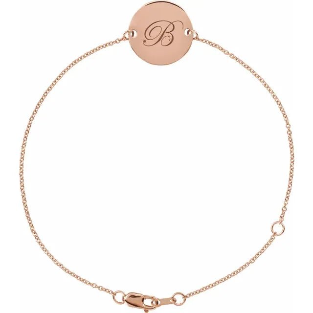 14K Gold Engravable Disc Bracelet - Silver Bracelet - Design Jewellers Edmonton