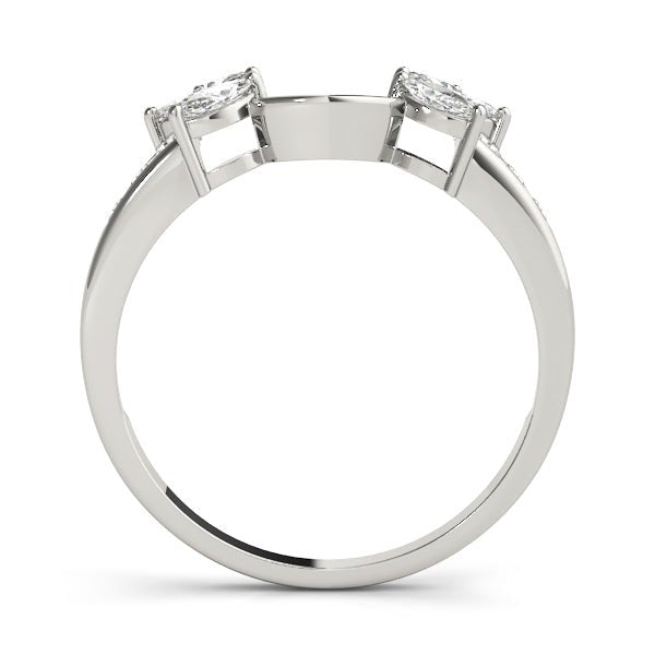 14K Gold Marquise And Round Brilliant Diamond Wrap Around Jacket Style Matching Band - Diamond Ring - Design Jewellers Edmonton