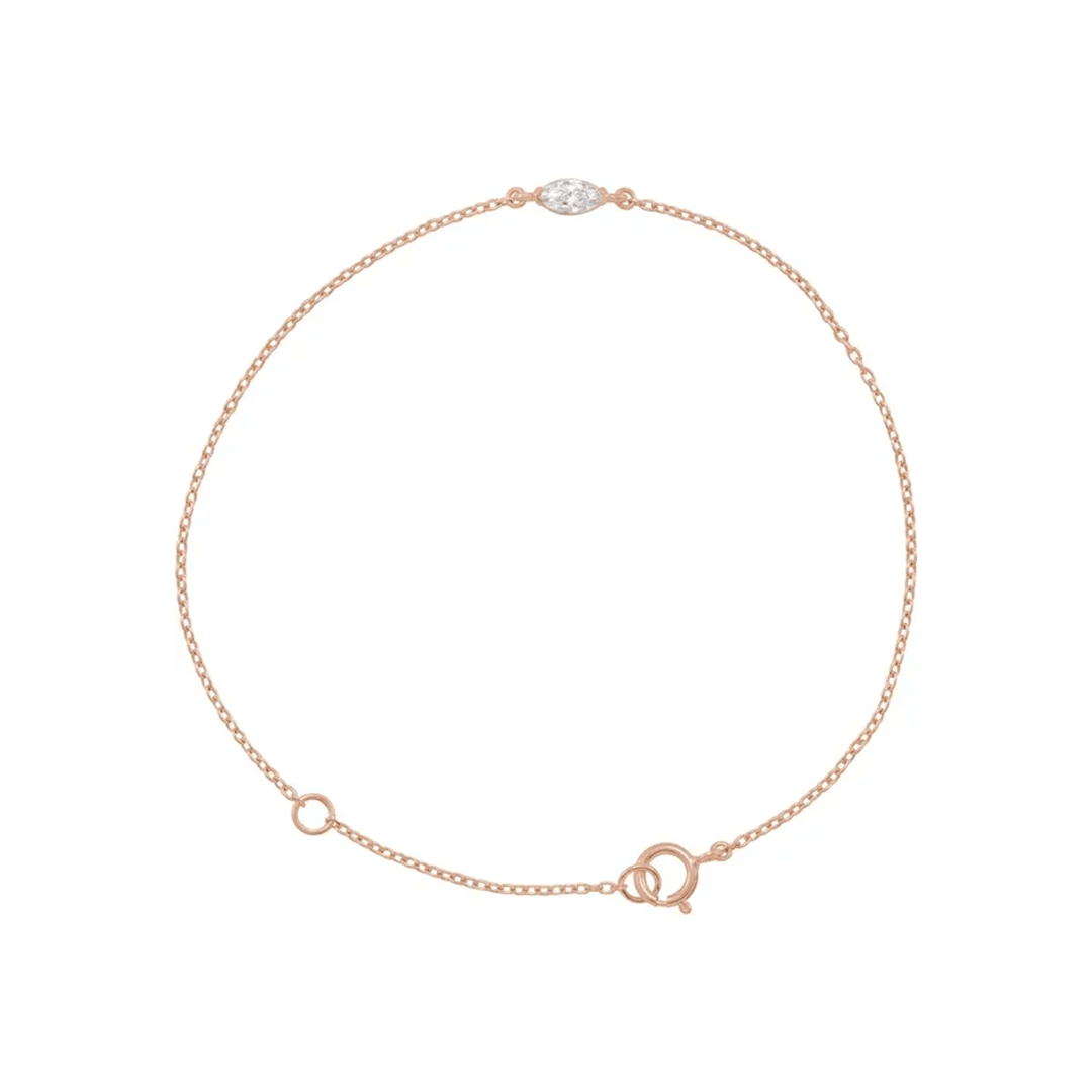 14K Gold Marquise Diamond Slim Bracelet - Diamond Bracelet - Design Jewellers Edmonton