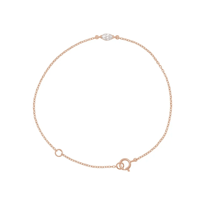 14K Gold Marquise Diamond Slim Bracelet - Diamond Bracelet - Design Jewellers Edmonton