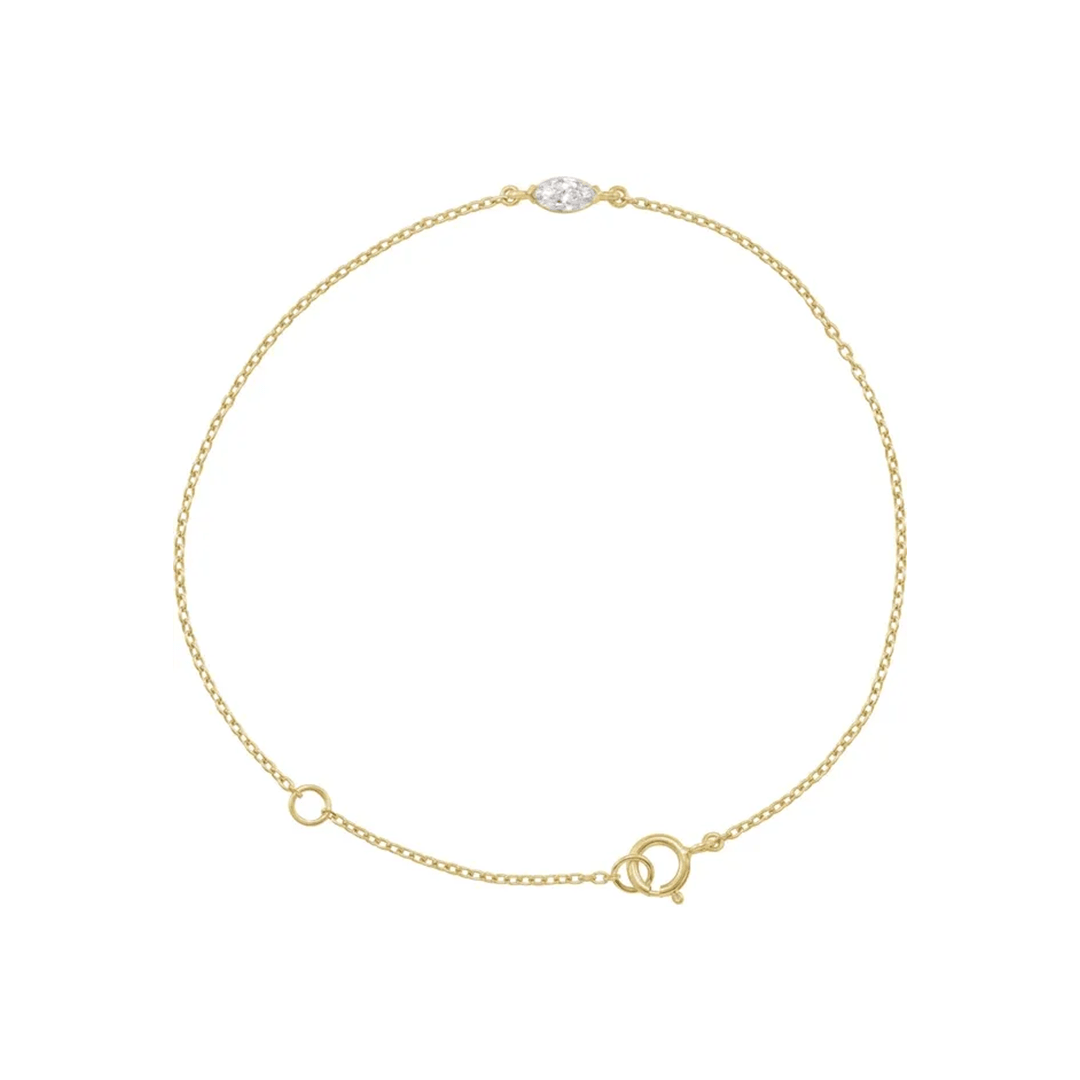 14K Gold Marquise Diamond Slim Bracelet - Diamond Bracelet - Design Jewellers Edmonton