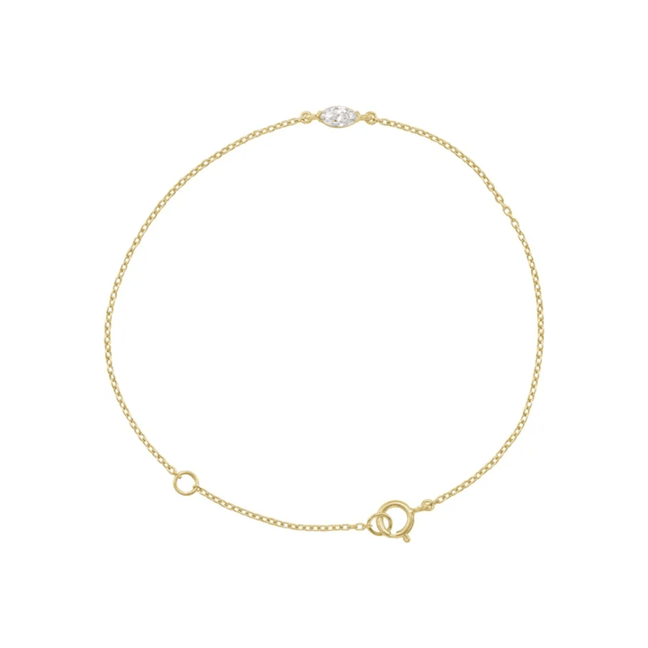 14K Gold Marquise Diamond Slim Bracelet - Diamond Bracelet - Design Jewellers Edmonton