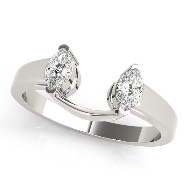 14K Gold Marquise Diamond Wrap Around Jacket Style Matching Band - Diamond Ring - Design Jewellers Edmonton