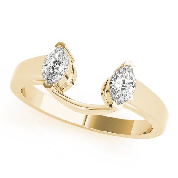 14K Gold Marquise Diamond Wrap Around Jacket Style Matching Band - Diamond Ring - Design Jewellers Edmonton