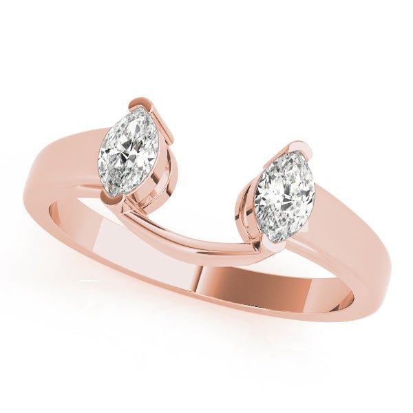 14K Gold Marquise Diamond Wrap Around Jacket Style Matching Band - Diamond Ring - Design Jewellers Edmonton