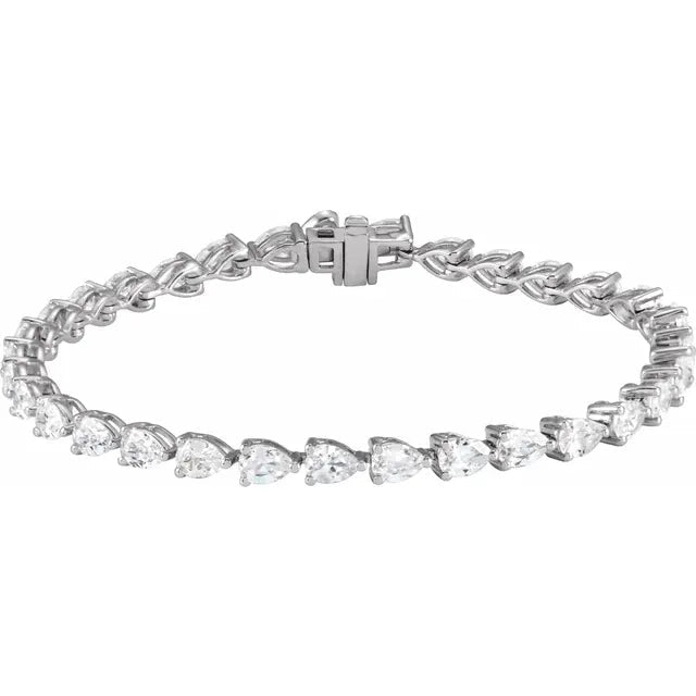 14K Gold Pear Cut Diamond Tennis Bracelet - Diamond Bracelet - Design Jewellers Edmonton