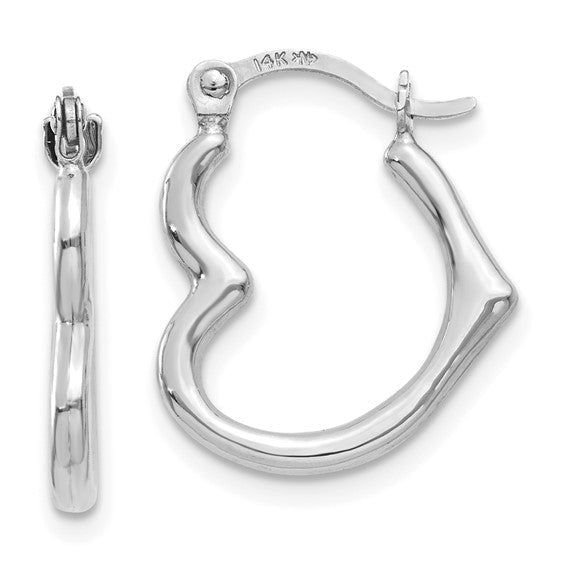 14K Gold Polished Heart - Shaped Hoop Earrings - Hoop Earrings - Design Jewellers Edmonton