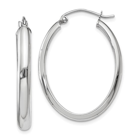 14K Gold Polished Oval Hoop Earrings - Hoop Earrings - Design Jewellers Edmonton