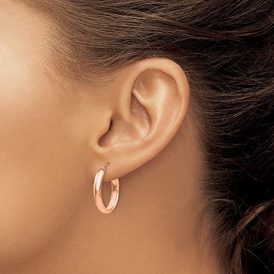 14K Gold Polished Oval Hoop Earrings - Hoop Earrings - Design Jewellers Edmonton