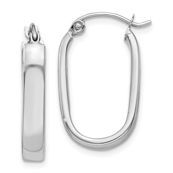 14K Gold Polished Oval Huggie Hoop Earrings - Hoop Earrings - Design Jewellers Edmonton