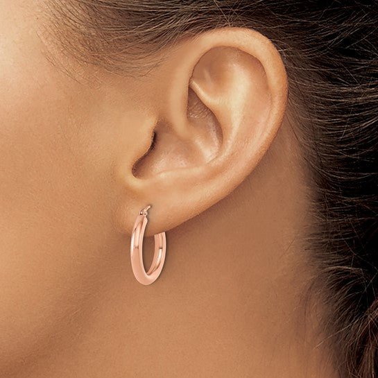 14K Gold Polished Wide Huggie Hoop Earrings - Hoop Earrings - Design Jewellers Edmonton