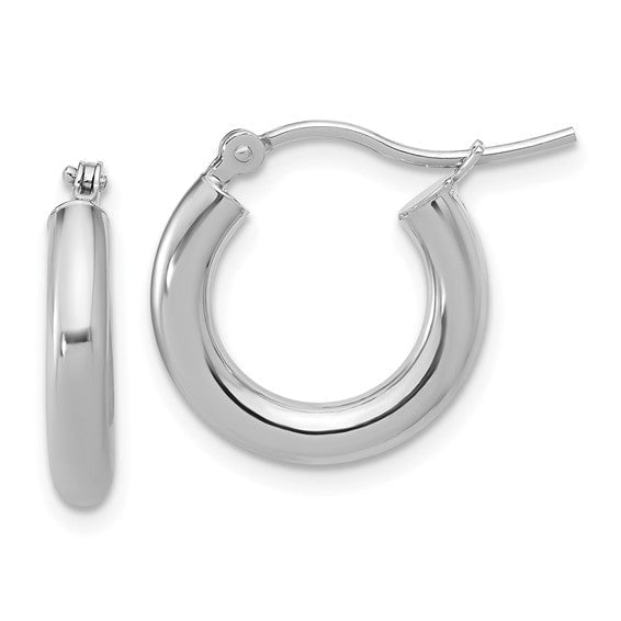 14K Gold Polished Wide Huggie Hoop Earrings - Hoop Earrings - Design Jewellers Edmonton