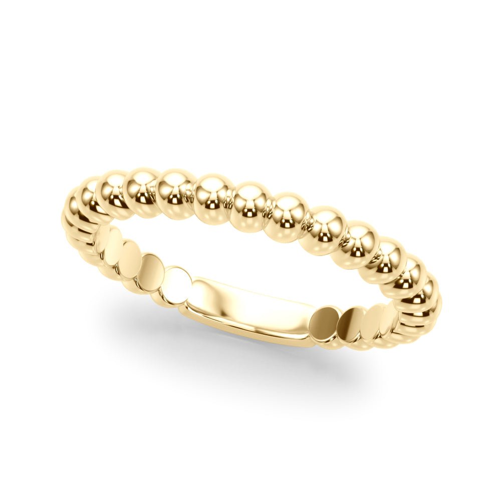 14K Gold Ring with Bead Detail - Gold Bands with Designs - Design Jewellers Edmonton