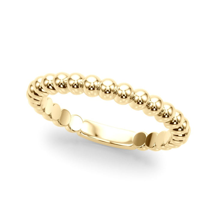 14K Gold Ring with Bead Detail - Gold Bands with Designs - Design Jewellers Edmonton