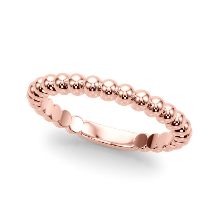 14K Gold Ring with Bead Detail - Gold Bands with Designs - Design Jewellers Edmonton