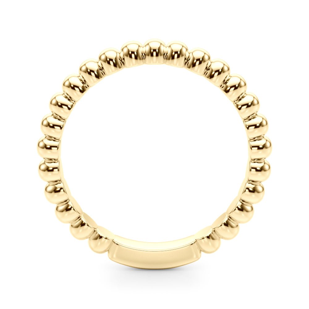 14K Gold Ring with Bead Detail - Gold Bands with Designs - Design Jewellers Edmonton