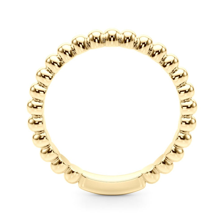14K Gold Ring with Bead Detail - Gold Bands with Designs - Design Jewellers Edmonton