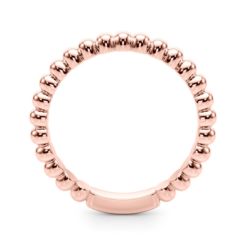 14K Gold Ring with Bead Detail - Gold Bands with Designs - Design Jewellers Edmonton