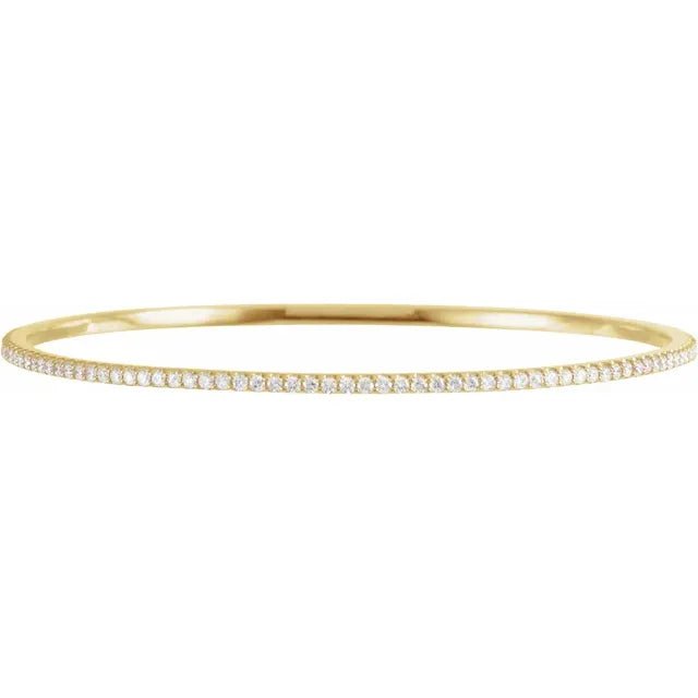 14K Gold Slim Stackable Diamond Bangle - Design Jewellers Edmonton