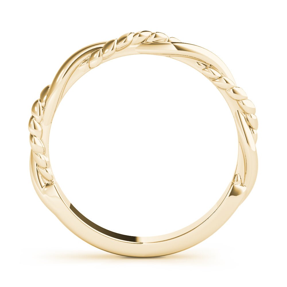 14K Gold Solid Twisted Design Band - Gold Bands with Designs - Design Jewellers Edmonton