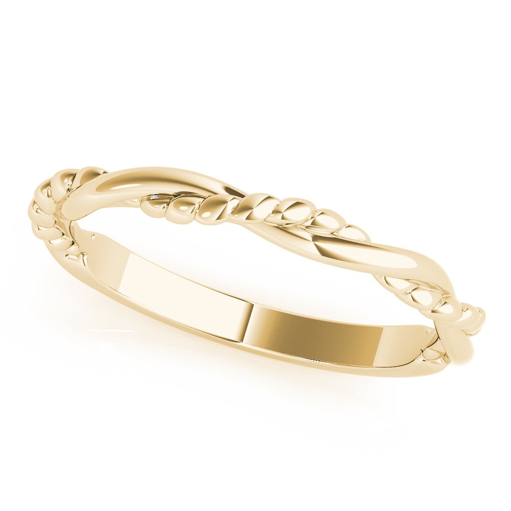 14K Gold Solid Twisted Design Band - Gold Bands with Designs - Design Jewellers Edmonton
