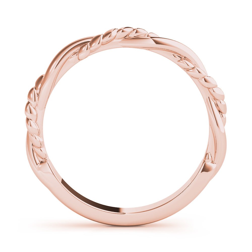14K Gold Solid Twisted Design Band - Gold Bands with Designs - Design Jewellers Edmonton