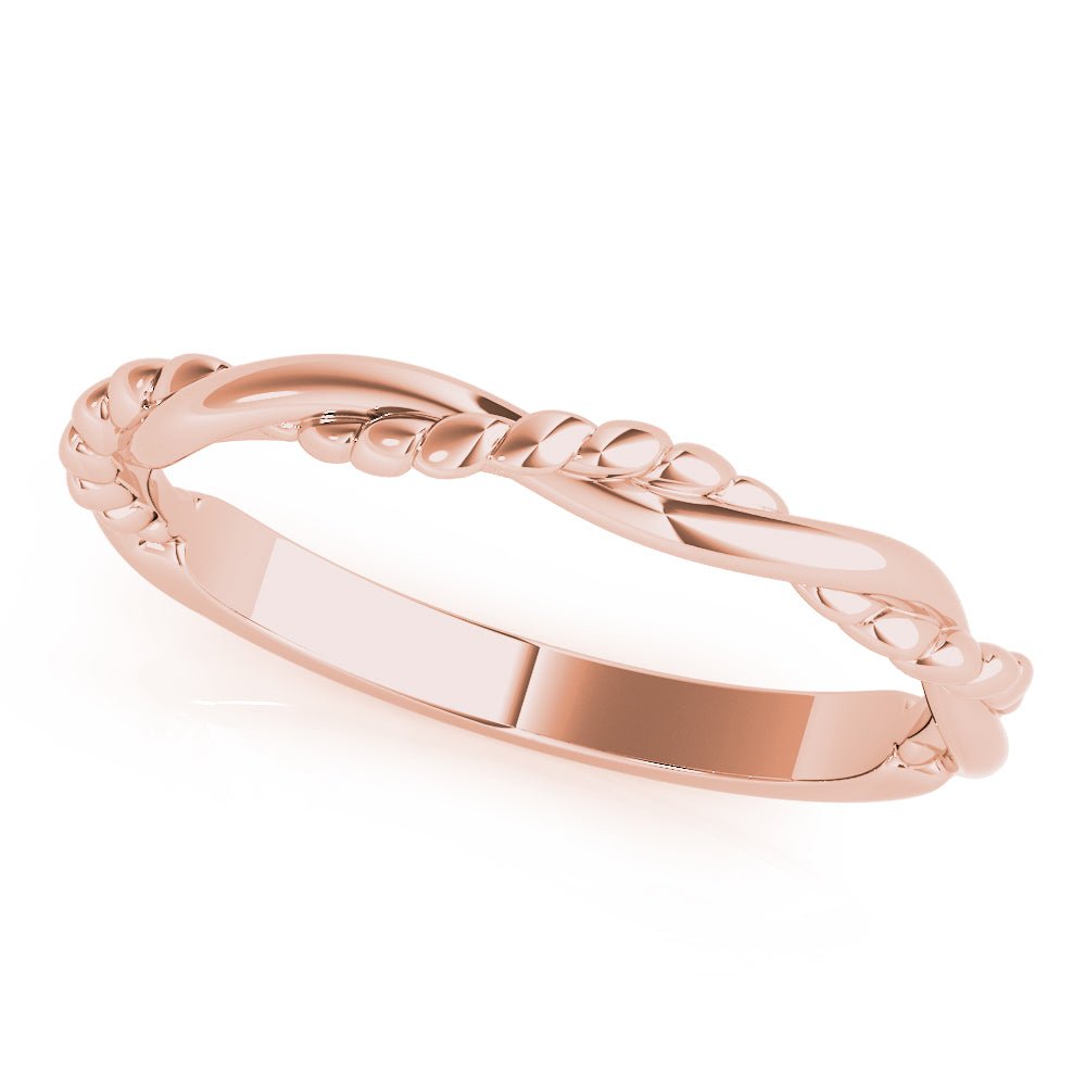 14K Gold Solid Twisted Design Band - Gold Bands with Designs - Design Jewellers Edmonton