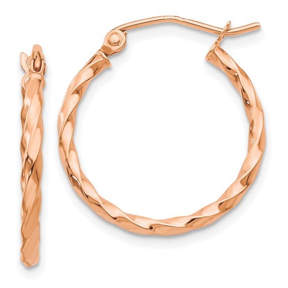 14K Gold Twisted Hoop Earrings - Hoop Earrings - Design Jewellers Edmonton