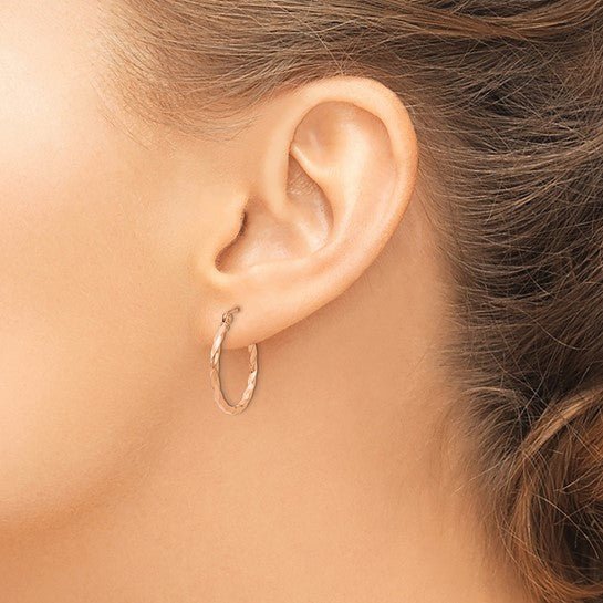 14K Gold Twisted Hoop Earrings - Hoop Earrings - Design Jewellers Edmonton