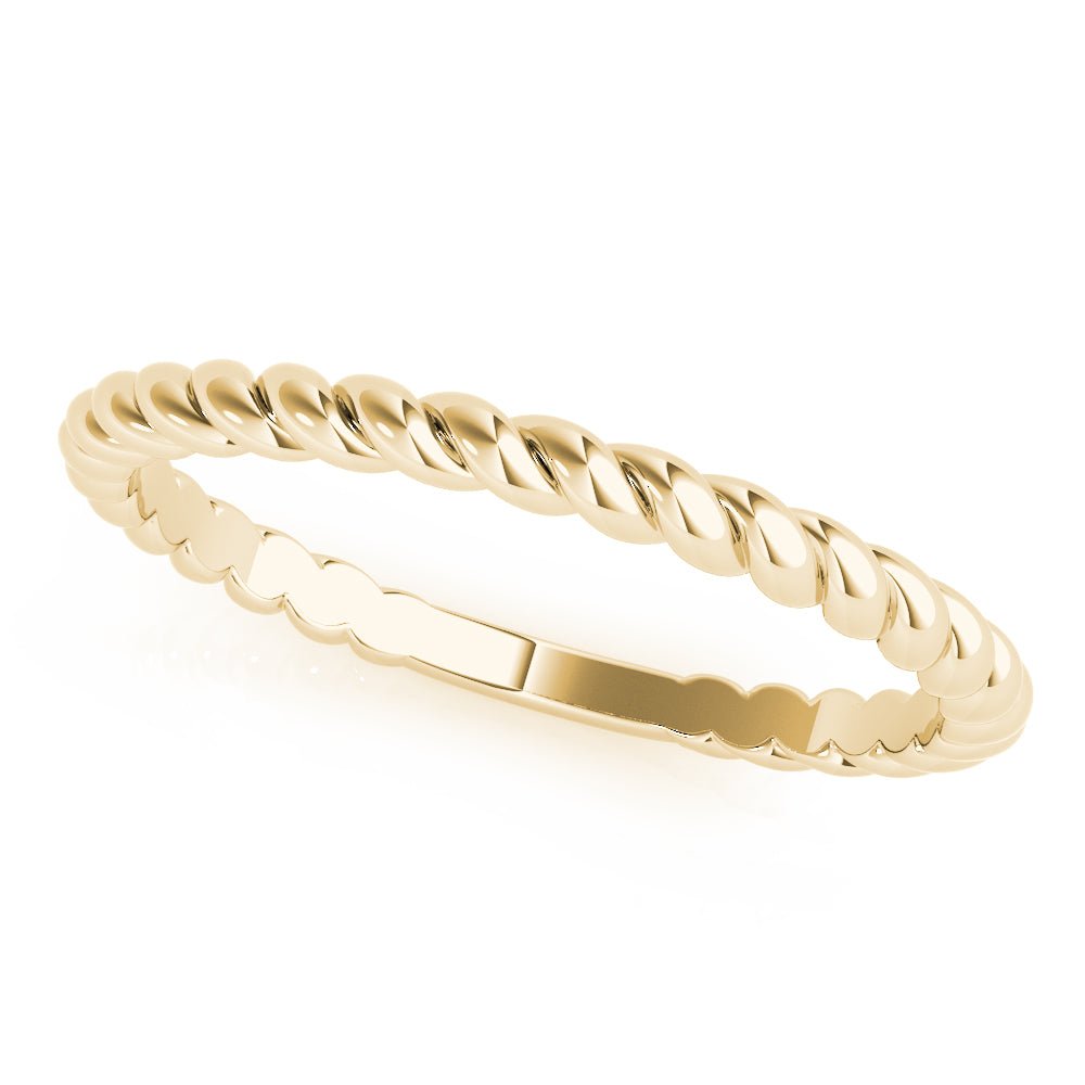 14K Gold Weaved Rope Design Band - Gold Bands with Designs - Design Jewellers Edmonton