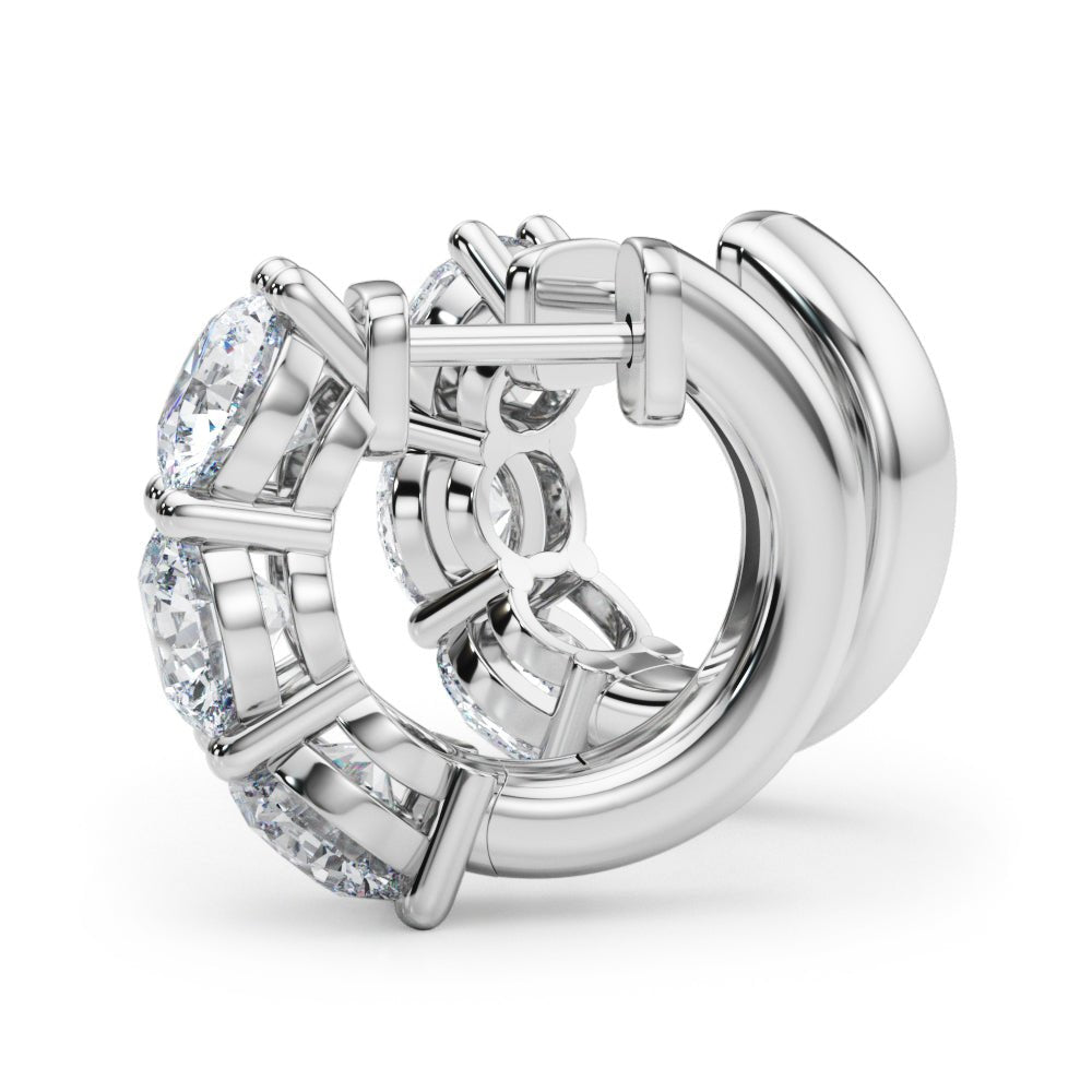 14K Round Cut Diamond Hoop Earrings - Hoop Earrings - Design Jewellers Edmonton