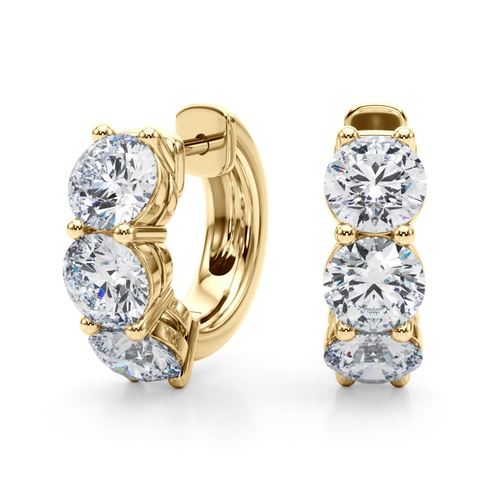 14K Round Cut Diamond Hoop Earrings - Hoop Earrings - Design Jewellers Edmonton