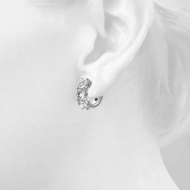 14K Round Cut Diamond Hoop Earrings - Hoop Earrings - Design Jewellers Edmonton