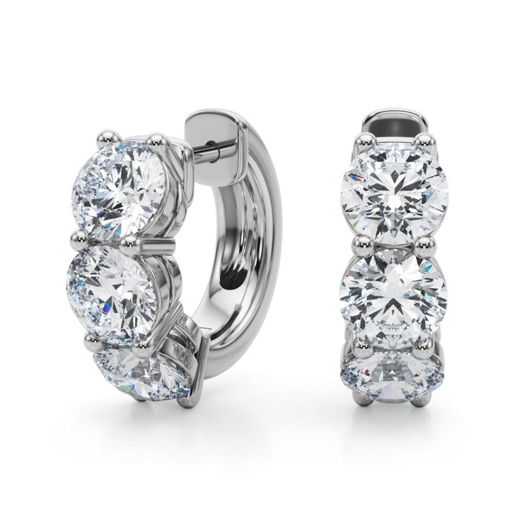 14K Round Cut Diamond Hoop Earrings - Hoop Earrings - Design Jewellers Edmonton