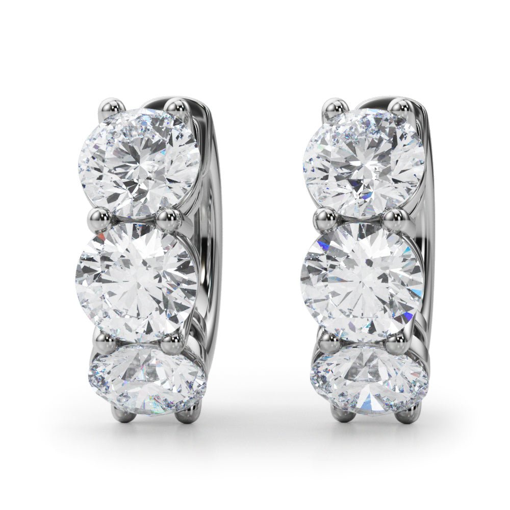 14K Round Cut Diamond Hoop Earrings - Hoop Earrings - Design Jewellers Edmonton