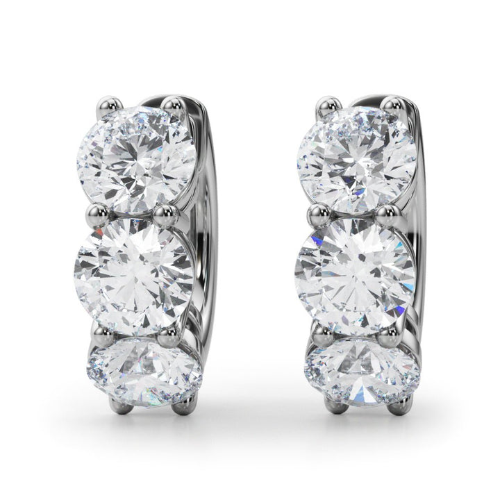 14K Round Cut Diamond Hoop Earrings - Hoop Earrings - Design Jewellers Edmonton