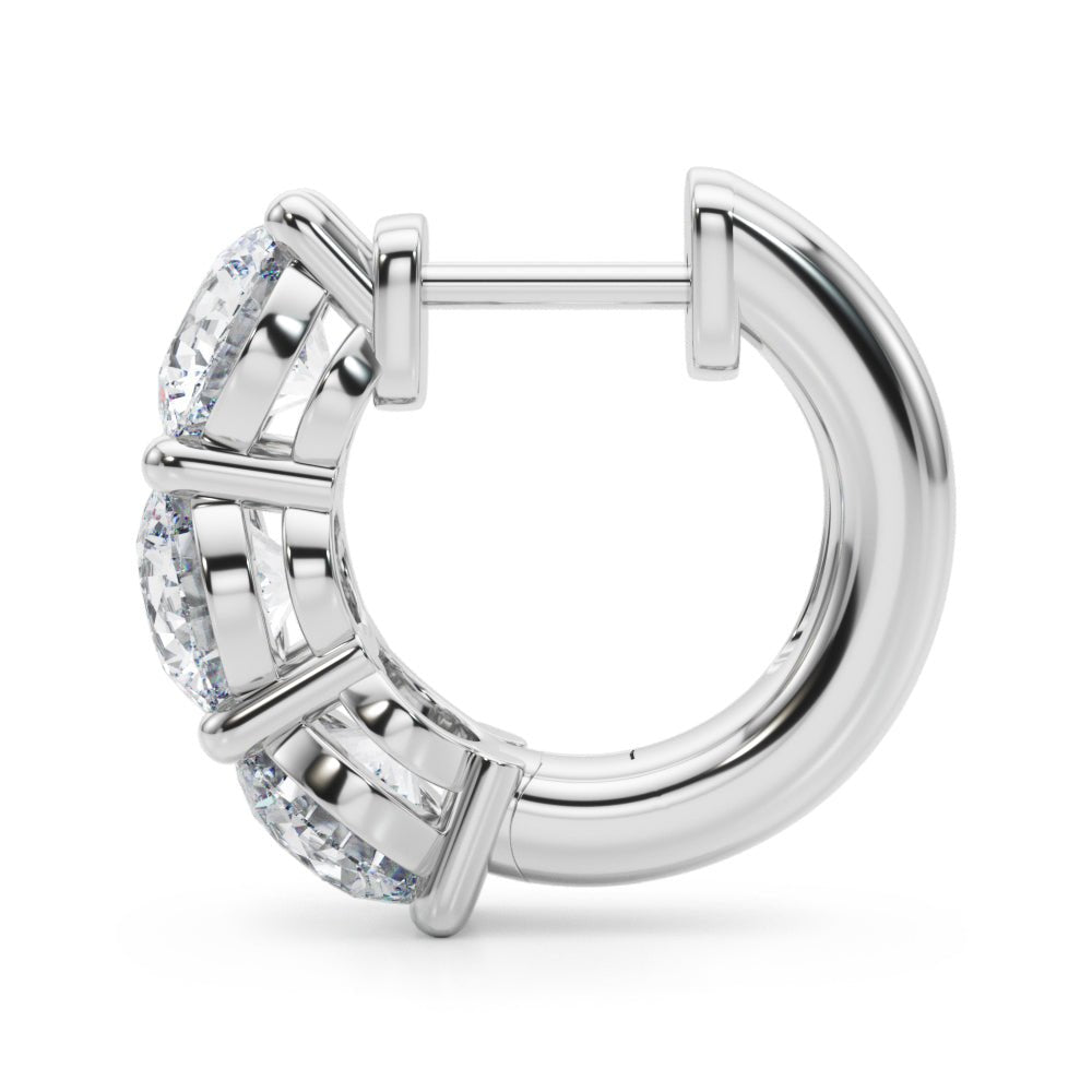 14K Round Cut Diamond Hoop Earrings - Hoop Earrings - Design Jewellers Edmonton