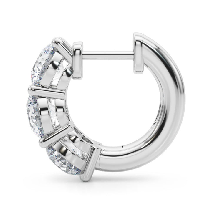 14K Round Cut Diamond Hoop Earrings - Hoop Earrings - Design Jewellers Edmonton