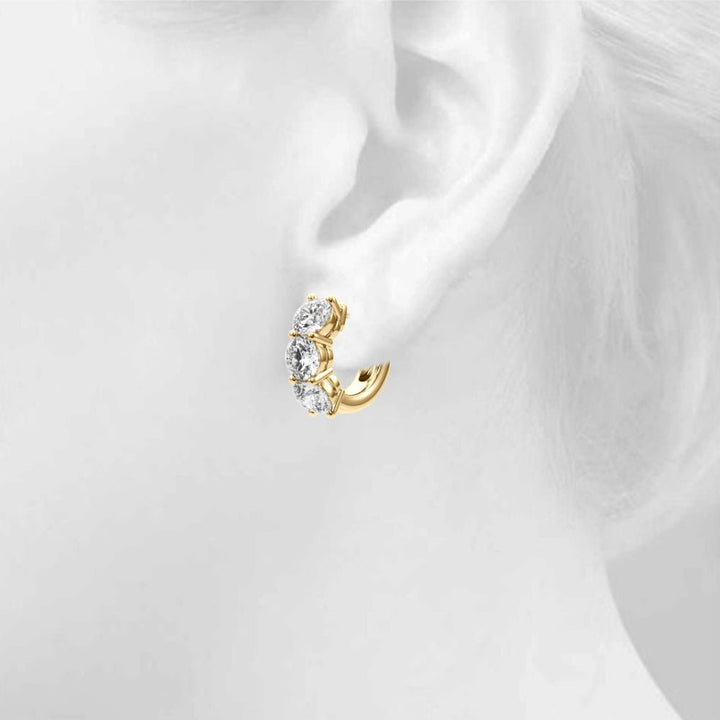 14K Round Cut Diamond Hoop Earrings - Hoop Earrings - Design Jewellers Edmonton