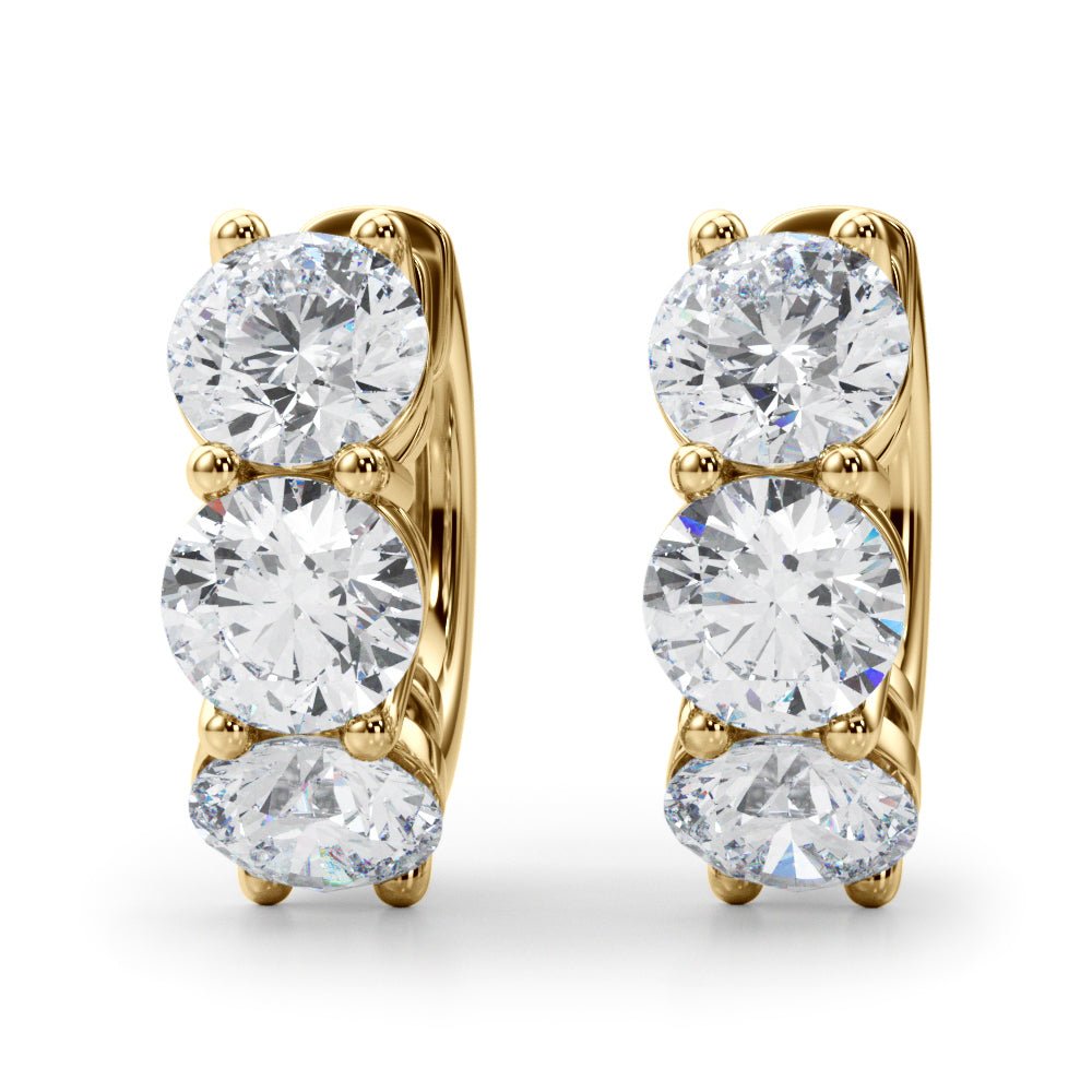 14K Round Cut Diamond Hoop Earrings - Hoop Earrings - Design Jewellers Edmonton