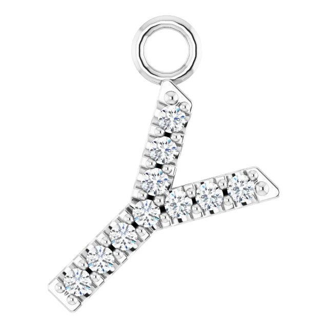 14K Solid Gold & Diamond Initial Pendant (A–Z) - Initial Necklace or Pendant - Design Jewellers Edmonton