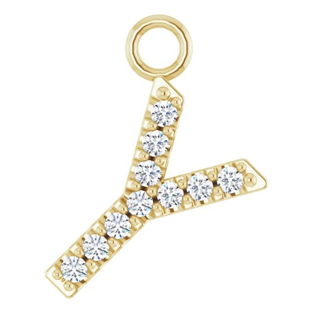 14K Solid Gold & Diamond Initial Pendant (A–Z) - Initial Necklace or Pendant - Design Jewellers Edmonton