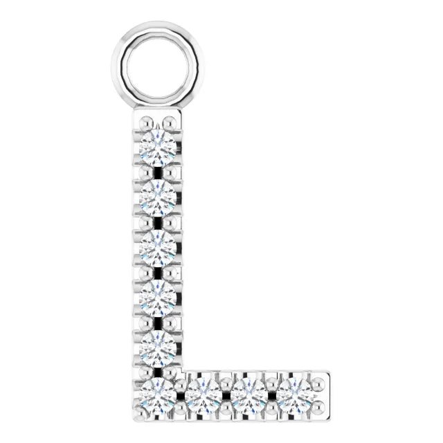 14K Solid Gold & Diamond Initial Pendant (A–Z) - Initial Necklace or Pendant - Design Jewellers Edmonton