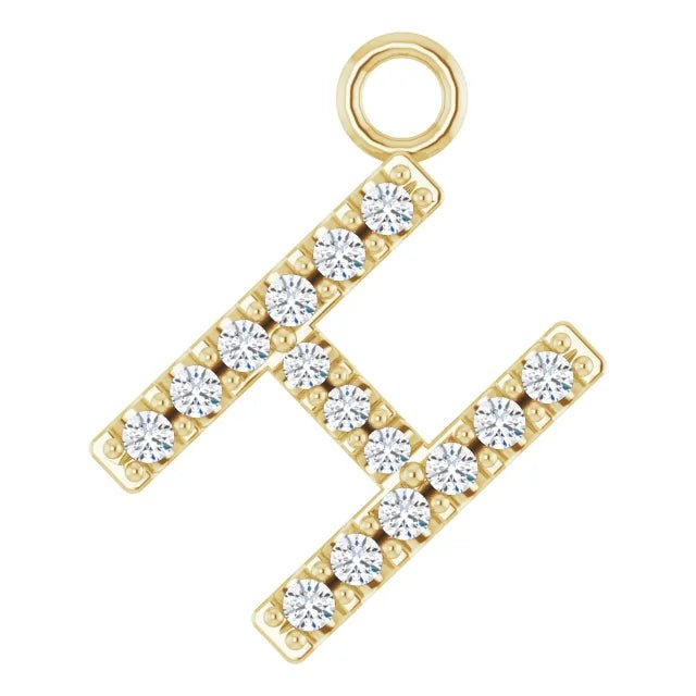 14K Solid Gold & Diamond Initial Pendant (A–Z) - Initial Necklace or Pendant - Design Jewellers Edmonton